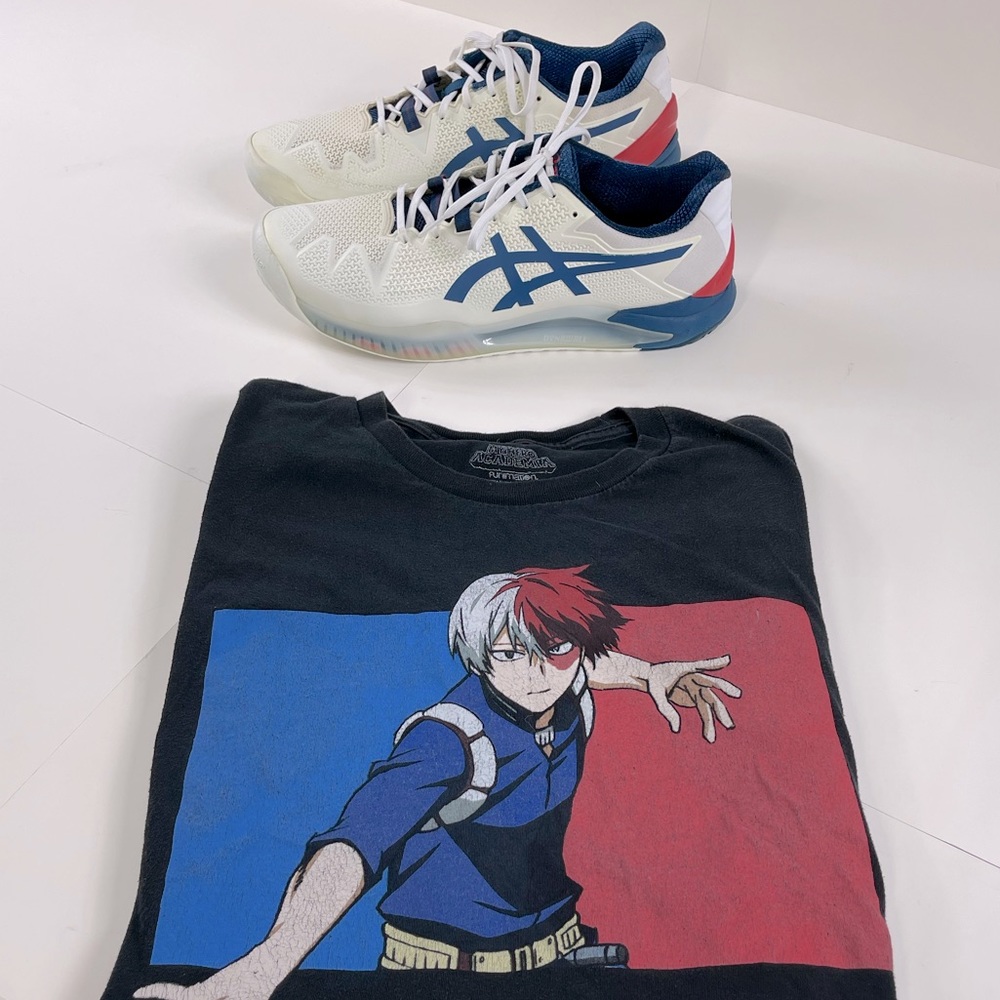 Todoroki Fire and Ice My Hero Academia l/s and matching gel res 8 asics